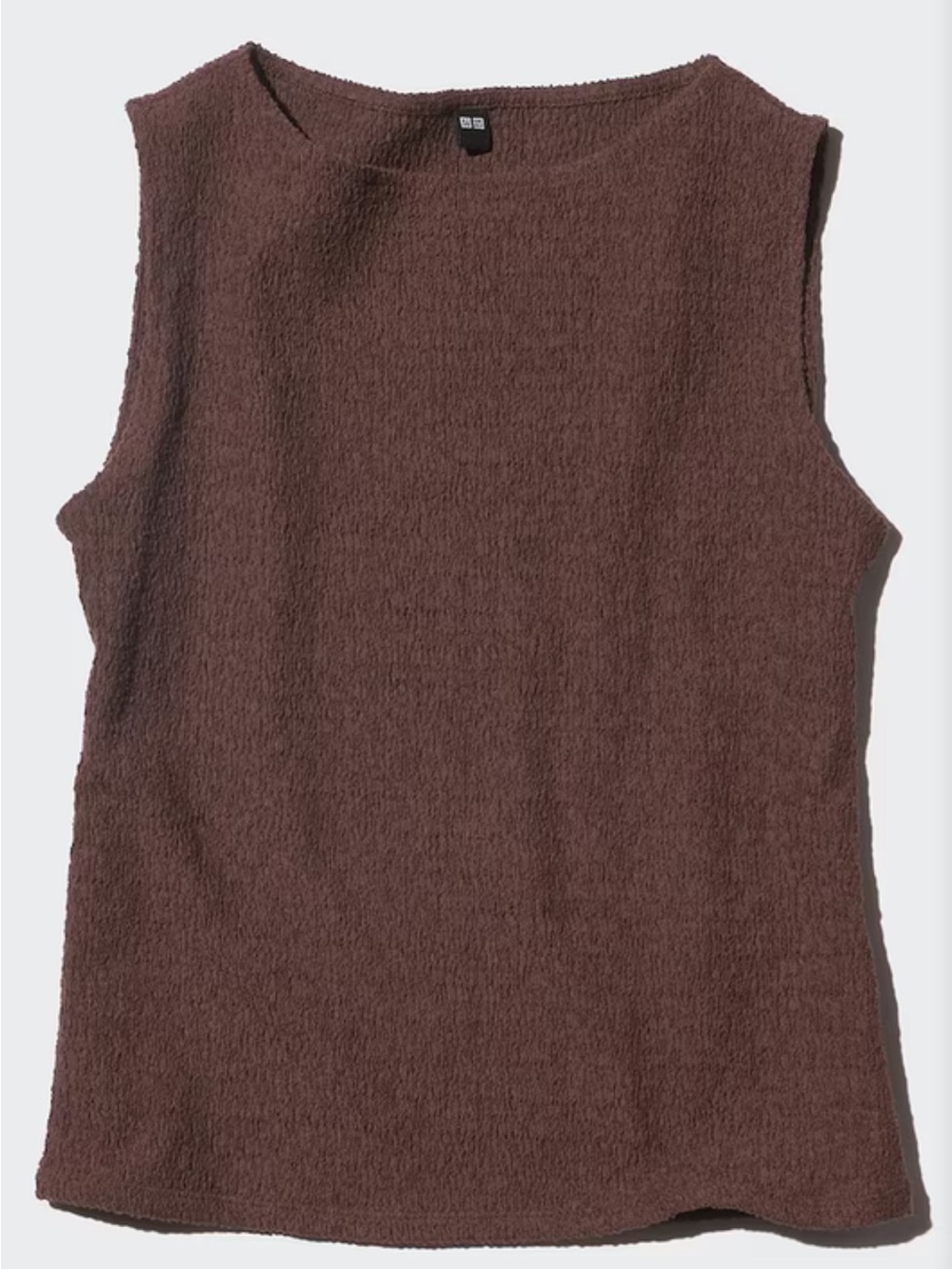 Classic Textured Sleeveless Tank Top - Brown